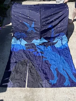 Ikea Kura Bed Tent/Canopy Navy And Blue With Dinosaurs • £52.24