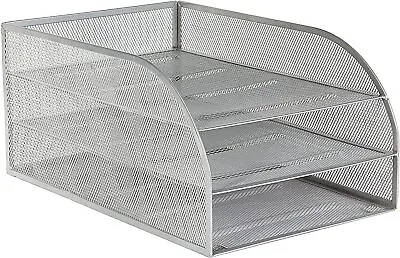 £16.95 • Buy Mesh Letter Tray With 3 Trays By OSCO In Silver
