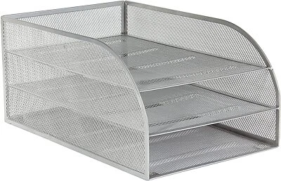 £24.95 • Buy Mesh Letter Tray With 3 Trays By OSCO In Silver