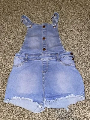 £1.49 • Buy Girls Dungaree Shorts Light Blue 5-6 Years F&F