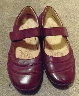 Work  Ladies Flat Burgundy Natures Own Leather Shoes Uk 4.5 / Uk 5  Small 37 • £8