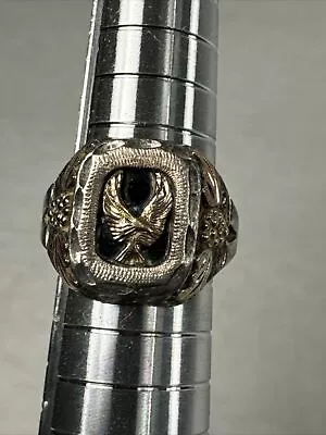 Black Hills Gold RGC 12k 10k Onyx Flying Eagle Ring 5.5 • $124.99