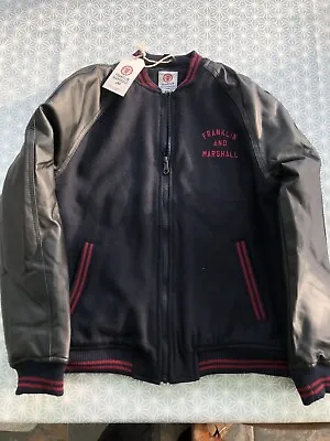 Franklin Marshall Mens Varsity Jacket Vtg Sleeves Junior Xl New Tags • £33