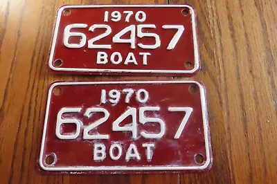 1971  MICHIGAN  BOAT License Plates Matching Pair   • $7.99