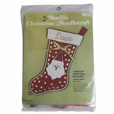 Bucilla Vintage Santa Face Felt Embroidery Christmas Stocking Kit 2103 • $24.99