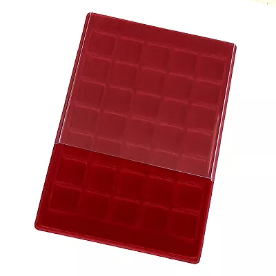 New SCHULZ Red COIN TRAY 35 Compartments /// 35 X 35mm Collection (P35) • £8.84