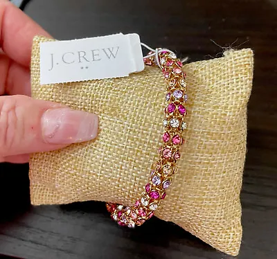 J.Crew Factory Pavé Crystal Cuff Bracelet! Wild Berry 💕Item BE349 • $29.50