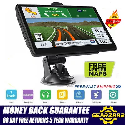 7'' Car Truck GPS Navigation Sat Nav 8GB Free Lifetime UK&EU Maps Touch Screen H • £41.88