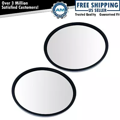 8.5  Round Convex Mirror Pair Set Stainless Steel Heated Offset Stud W/ Bracket • $49.76