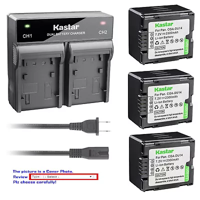 Kastar Battery Rapid Charger For Panasonic CGR-DU14 CGA-DU14 & PV-GS19 PV-GS29 • $26.99