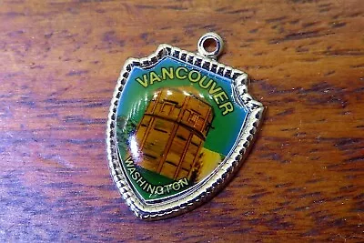 Vintage Sterling Silver VANCOUVER WASHINGTON FORT TRAVEL SHIELD Charm 21-27 • $16.95