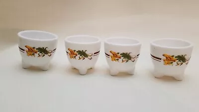 Vintage Arcopal France Milk Glass Egg Cups Vegetable  Set Of 4 Free Shipping • $21.24