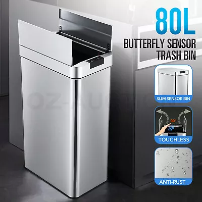 80L Sensor Rubbish Bin Kitchen Waste Trash Can Garbage Basket Recycling Dustbin • $139.95