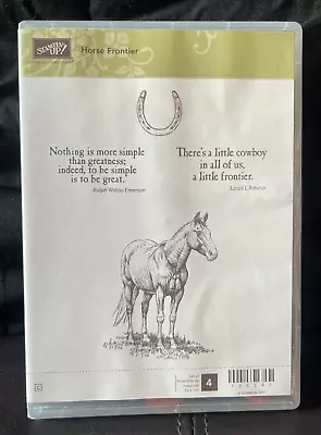 NEW Stampin' Up Horse Frontier Stamp Set Retired Western Cowboy Horse Shoe • $28.04