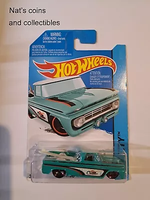 2015 Hot Wheels Custom 62 Chevy Pickup Truck Surf Patrol #72 Turquoise Hw18 • $11