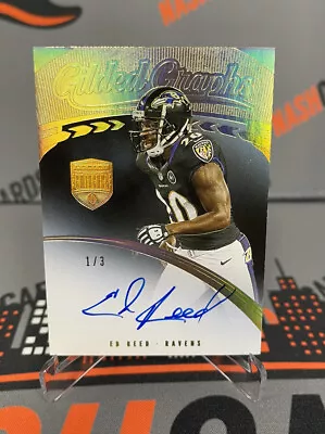 2021 Panini Eminence Ed Reed #1/3 Optimum Diamond Gold Auto Ravens On Card • $349.99