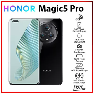 (Unlocked) HONOR Magic5 Pro 5G BLACK 12GB+512GB Dual SIM Android Cell Phone • $933