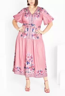 CITY CHIC Zuri Dress In Blush Pink Plus Size XS / 14 NWT [RRP $159.95] • $60