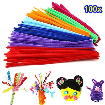 100PCS Pipe Cleaners Chenille Stems Pipe Cleaner Craft Sticks Asst Colours Art • $7.42