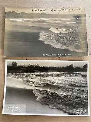 £6.99 • Buy Early 20th C RPPC The Aegir Tidal On River Trent Gainsborough Photo Postcards X2