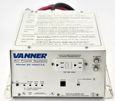 Vanner Inverter / Charger 20-1000TUL.2 AC Power System -120VAC 8.7A  120VAC 30A • $359.99