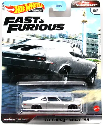 Hot Wheels Premium Fast & Furious 2021 4/5 70 Chevy Nova SS Silver Blk5spkRR's • $5.99