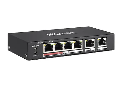 HiLook NS-0106P-35 4 Port Fast Ethernet Unmanaged POE Switch 250m By Hikvision • £36.99