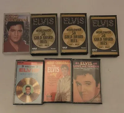 Elvis Presley Cassette Tape Lot Of 7 Rare Ones 🔥 Gold Award Hits Love Me Tender • $12