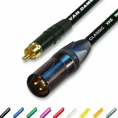 Gold RCA To Male XLR Audio Cable. Long XLR To Phono Lead. Van Damme. Subwoofer • $43.82