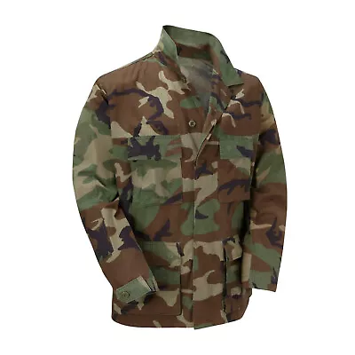 Army Shirt Genuine Camouflage Mens US BDU Combat Military Light Jacket Camo Used • £26.59