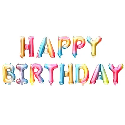 Happy Birthday Balloons Foil Letter Balloon Banner Bunting Party Self Inflating • £2.99