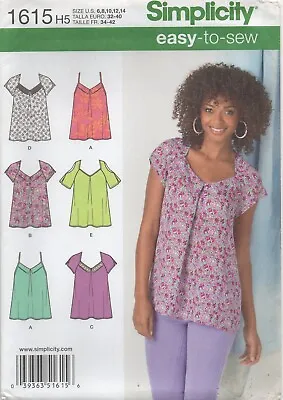 Simplicity Sewing Pattern 1615 EASY Camisole Blouse Top Sweetheart Size 6-14 New • £14.95