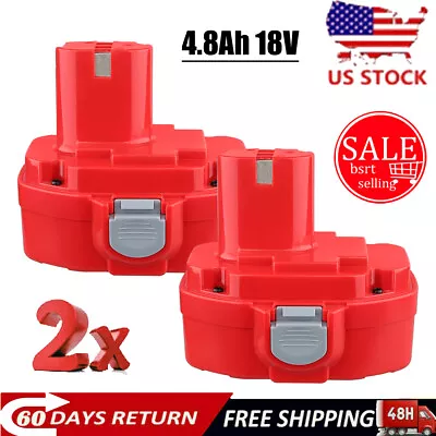 Two Pcs For Makita 18V Ni-Mh Battery 4.8Ah 1822 1834 1823 1833  PA18 192826-5 • $38.89