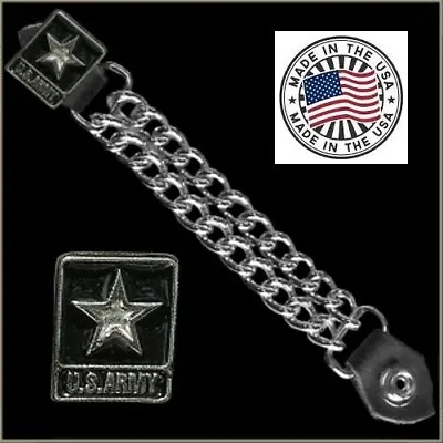 US ARMY DOUBLE CHAIN 7  VEST EXTENDER Leather Biker Harley Motorcycle • $12.92