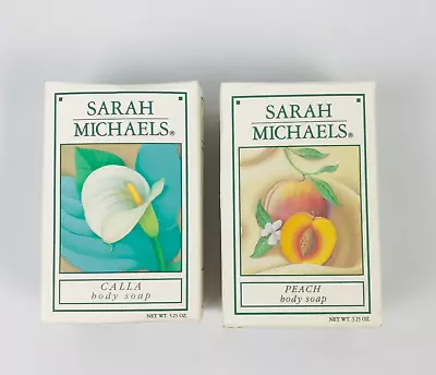 Sarah Michaels Body Soap Bar 3.25 Oz Set Of 2 - Calla And Peach • $17.95