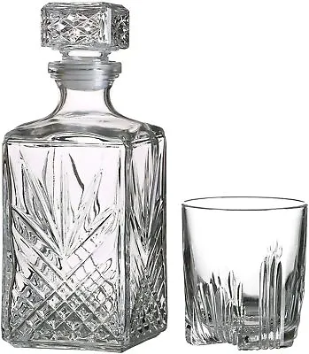 7 Piece Decanter Set Whiskey Decanter Set With 6 Cut Glass Tumblers Gift Set • £18.99