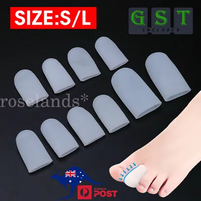 $8.90 • Buy 10x Silicone Toe Sleeve Gel Toe Cap Cover Protector Finger Tube Corn Pain Relief