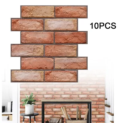 10x 3D Tile Brick Wall Sticker Waterproof PVC Panel Self-adhesive Wallpaper • $29.99