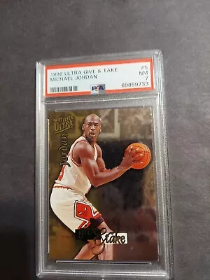 1996-97 Fleer Ultra Michael Jordan Give & Take #5 Chicago Bulls Psa 7 Hof Goat  • $20