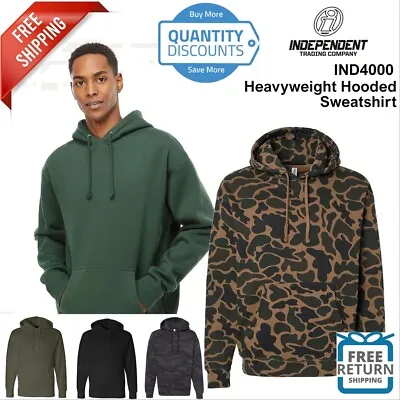 Independent Trading Co Men Heavyweight Blend Hooded Sweatshirt IND4000 Up To 3XL • $33.39