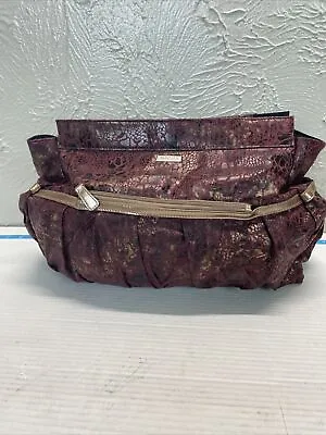 Miche Prima Bag Purse Shell PHOEBE Burgundy Gold Snake Fabric Cover • $19.75
