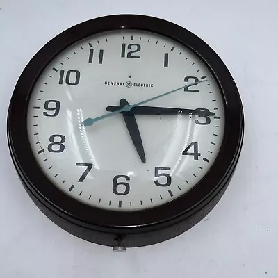 Sweeping Second Wall Clock Gen. Electric Schoolhouse 10  Vtg 1960s USA Analog • $149