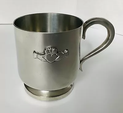 Mullingar Ireland Pewter Baby Christening Cup Claddagh Friendship Loyalty Love • $35