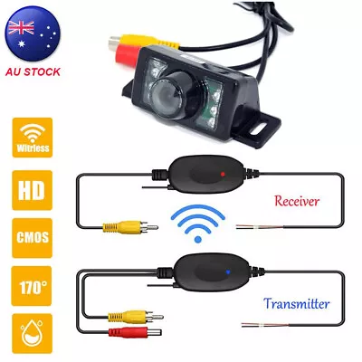 Wireless Car Rear View Kit  7LED IR Light Reversing Camera For Backup Parking • $28.99