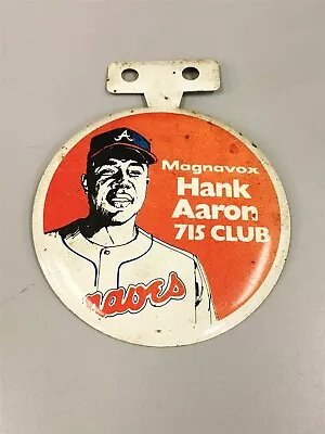 Rare Magnavox Hank Aaron 715 Club Braves Round Metal Set  • $9.99