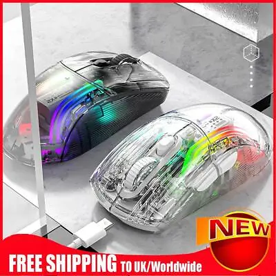 Wired Wireless Transparent Game Mouse Comfortable Creative Mouse For Home Office • £21.20