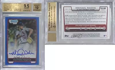 2012 Bowman Draft Chrome Picks Blue Refractor /150 Michael Wacha BGS 9.5 Auto • $162.90