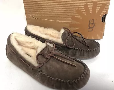 UGG Australia DAKOTA Espresso Brown SHEEPSKIN MOCCASIN SLIPPERS 5612 Women's  • $62.99