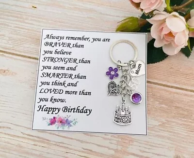 Personalised HAPPY BIRTHDAY Gifts Charm Keyring 16th 18th 21st 40th Gift For Her • £4.99