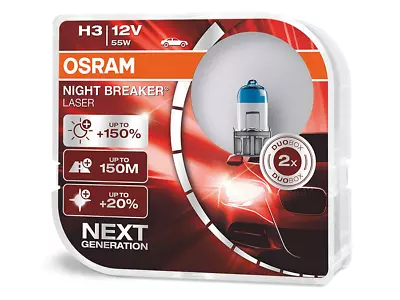 Osram H3 Night Breaker LASER Halogen Headlight Bulbs | 64151NL  | Pack Of 2 • $19.99